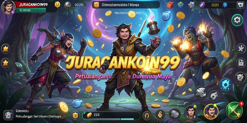 Tampilan gameplay JURAGANKOIN99 yang mendebarkan dan penuh warna.