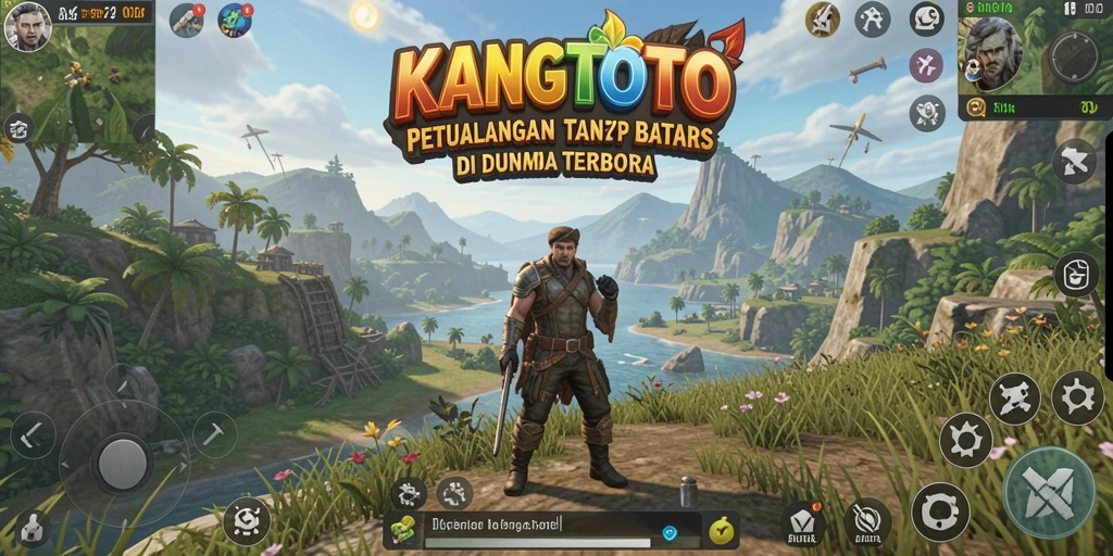 Screenshot gameplay KANGTOTO menampilkan dunia terbuka yang luas dan interaksi dinamis.