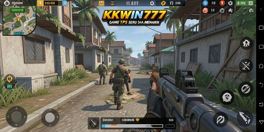 Tampilan gameplay seru KKWIN777 dalam aksi TPS.