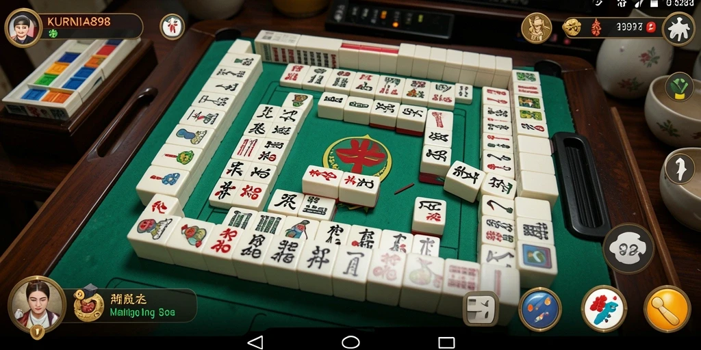 Tangkapan layar permainan KURNIA898 yang menampilkan gameplay Mahjong yang menarik.