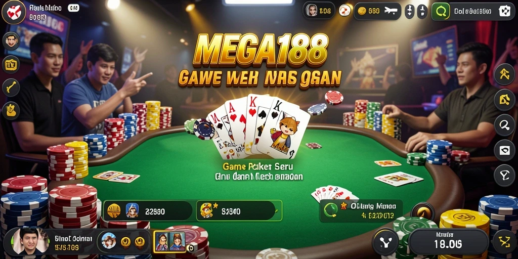 Tampilan menarik dalam gameplay Poker di MEGA188.