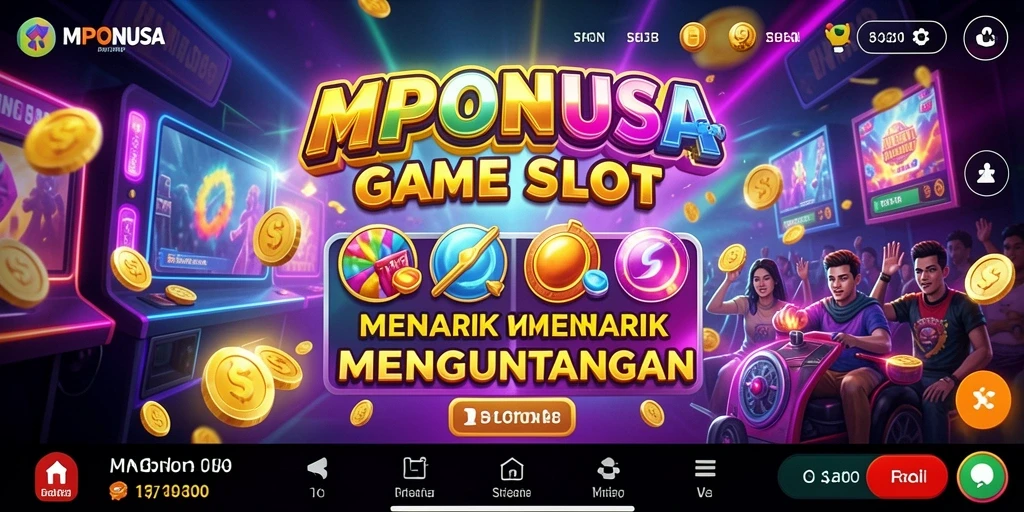 Tampilan gameplay menarik dari MPONUSA dengan tema Slot yang beragam.
