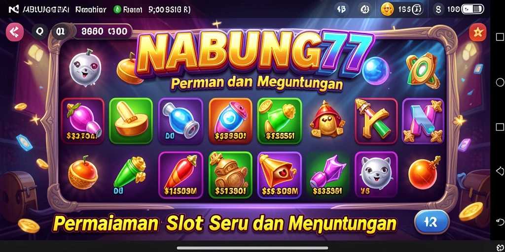 Screenshot gameplay NABUNG77 yang menarik dengan tema slot seru.