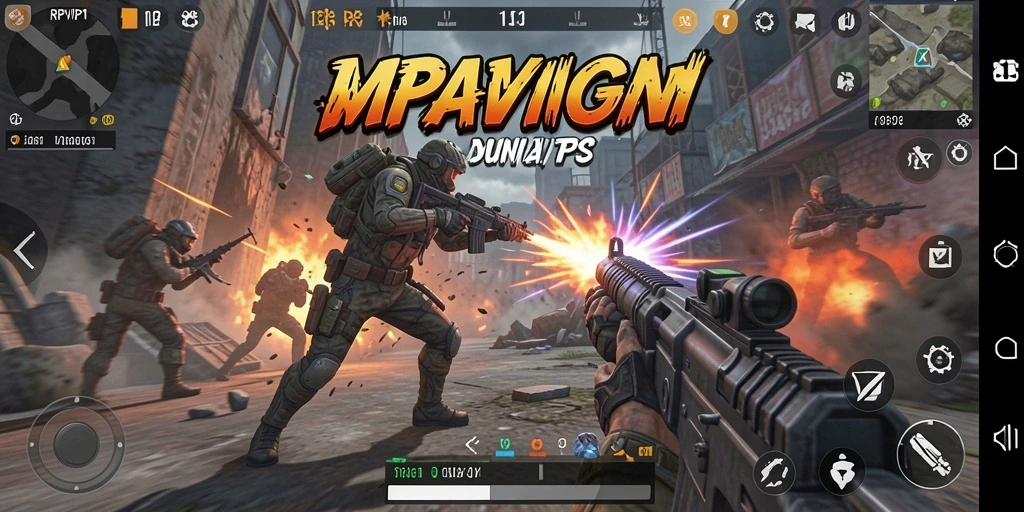 Screenshot RPVIP1 menampilkan momen aksi mendebarkan di arena TPS.