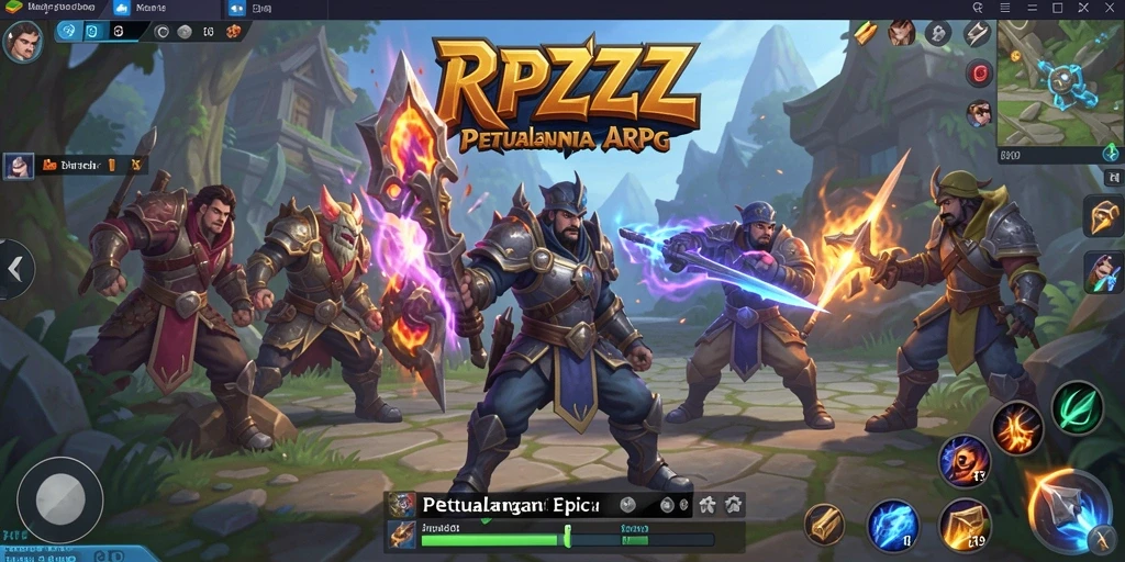 Screenshot gameplay RPZZZ menampilkan pertempuran seru dan eksplorasi dunia yang indah.