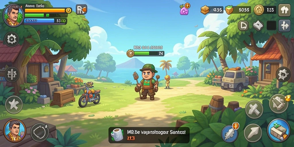Screenshot utama RR33 menampilkan gameplay Idle yang menarik dan menghibur.