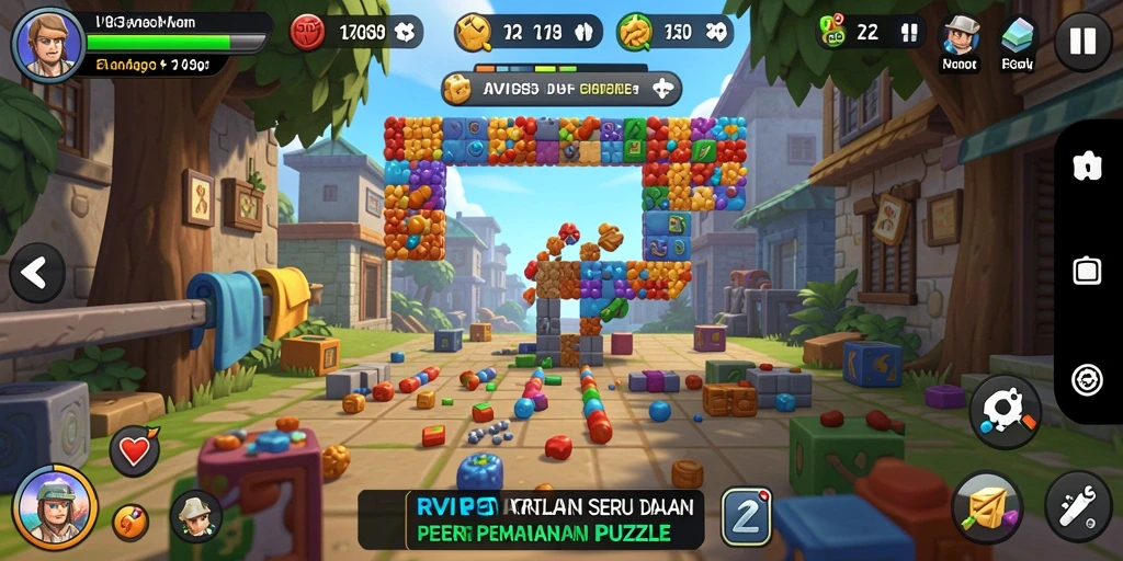 Tangkapan layar gameplay RVIP3 yang menampilkan tantangan puzzle.