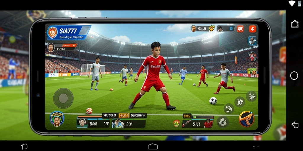 Tampilan gameplay menarik dari SIA777 yang menggambarkan strategi sepak bola.
